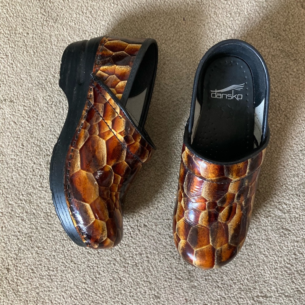 Dansko Mule/Clog - Boho - Textured Snakeskin